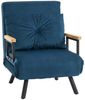 HOMCOM Schlafsessel 4 in 1 Sessel mit Schlaffunktion, 183x63 cm Klappbar Schlafsessel mit 5-stufig Verstellbarer Rückenlehne, Lendenkissen und Samtoptik für Wohnzimmer, Blau Bild 5