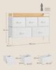Songmics Kommode, 5 Stoff-Schubladen mit Griffen, MDF / Stahl wolkenweiß-eichenbeige, 70 x 29 x 98,2 cm Bild 5