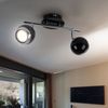 LED Deckenleuchte, Chrom, Schwarz, bewegliche Spots, L 25 cm Bild 5
