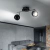LED Deckenleuchte, Chrom, Schwarz, bewegliche Spots, L 25 cm Bild 4
