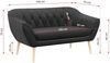 Sofa, Skandinavischer Stil, Holzbeine - PIRS - 2 Sitzer - Grau - Velours Bild 3