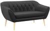 Sofa, Skandinavischer Stil, Holzbeine - PIRS - 2 Sitzer - Grau - Velours Bild 2