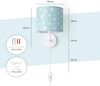 Paco Home Wandleuchte Capri 315, ohne Leuchtmittel, Lampe Kinderzimmer Babyzimmer Ø 18cm Sterne Kabellänge 3m E14 Bild 3