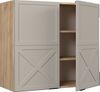 Küchenglasschrank Fame-Line GrauBeige 80 cm Vicco Bild 4