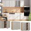 Küchenglasschrank Fame-Line GrauBeige 80 cm Vicco Bild 2