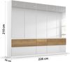 rauch Kleiderschrank; Drehtürenschrank WINNIPEG, 5-türig, 5 Spiegeltüren, 6 Schubkästen, Hochglanz alpinweiß/Eiche Halifax, 226x210x56xcm Bild 4