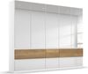 rauch Kleiderschrank; Drehtürenschrank WINNIPEG, 5-türig, 5 Spiegeltüren, 6 Schubkästen, Hochglanz alpinweiß/Eiche Halifax, 226x210x56xcm Bild 3