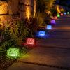 8x RGB LED Außenleuchte, Eiswürfel, IP44, Farbwechsel, Weiß, Glas, H 5,3 cm Bild 3