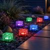 8x RGB LED Außenleuchte, Eiswürfel, IP44, Farbwechsel, Weiß, Glas, H 5,3 cm Bild 4