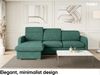 MEBLINI Schlafcouch mit Bettkasten - Ecksofa mit Schlaffunktion - Sofa mit Relaxfunktion und Kopfstützen - Couch L-Form - Eckcouch - Wohnlandschaft - EMERALD - 215x167x84cm - Grün Webstoff Bild 2