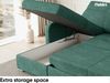 MEBLINI Schlafcouch mit Bettkasten - Ecksofa mit Schlaffunktion - Sofa mit Relaxfunktion und Kopfstützen - Couch L-Form - Eckcouch - Wohnlandschaft - EMERALD - 215x167x84cm - Grün Webstoff Bild 4