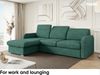 MEBLINI Schlafcouch mit Bettkasten - Ecksofa mit Schlaffunktion - Sofa mit Relaxfunktion und Kopfstützen - Couch L-Form - Eckcouch - Wohnlandschaft - EMERALD - 215x167x84cm - Grün Webstoff Bild 3