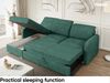 MEBLINI Schlafcouch mit Bettkasten - Ecksofa mit Schlaffunktion - Sofa mit Relaxfunktion und Kopfstützen - Couch L-Form - Eckcouch - Wohnlandschaft - EMERALD - 215x167x84cm - Grün Webstoff Bild 5