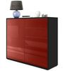 Vladon Sideboard Ben V2, Kommode mit 1 Tür und 5 Schubladen, Schwarz matt/Bordeaux Hochglanz (79 x 74 x 36 cm) Bild 5