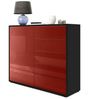 Vladon Sideboard Ben V2, Kommode mit 1 Tür und 5 Schubladen, Schwarz matt/Bordeaux Hochglanz (79 x 74 x 36 cm) Bild 4