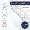 Julius Zöllner Baby Krabbeldecke , Weiß, 95x135 cm, Häschen und Eule Bild 3