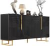i@home Sideboard, Mit goldene Griffe und Füße, weiß/schwarz Bild 2