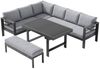 MeXo Gartenlounge-Set Outdoor Gartenmöbel Lounge-Set für 6-8 Personen, (Aluminium-Ecklounge, linke Ecke, 5-tlg, wetterfest & pflegeleicht), großer Esstisch 130×80 cm, bis 140 kg belastbar je Sitz Bild 2