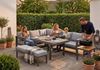 MeXo Gartenlounge-Set Outdoor Gartenmöbel Lounge-Set für 6-8 Personen, (Aluminium-Ecklounge, linke Ecke, 5-tlg, wetterfest & pflegeleicht), großer Esstisch 130×80 cm, bis 140 kg belastbar je Sitz Bild 4