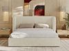 Polsterbett Bett mit Holzlattenrost Schlafzimmer Bett Doppelbett gepolstertes Kopfteil - EMORA CLASSIC - 140x200 cm - Creme Strukture Bild 5