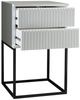 Nachttisch Maike / Marle, Holzwerkstoff, Metall, Schwarz, Weiß, 40 x 65 x 39 cm Bild 3