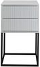 Nachttisch Maike / Marle, Holzwerkstoff, Metall, Schwarz, Weiß, 40 x 65 x 39 cm Bild 2