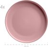 Geschirr Set für 4 Personen in modernem skandinavischem Design, 16-teiliges Kombiservice aus Keramik in Rosa Bild 5