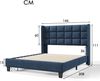 Merax Polsterbett Doppelbett 140x200 aus Leinen & Holz & Metall mit Lattenrost & Kopfteil für Schlafzimmer Blau Bild 2