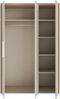 Forte WEXLIN Kleiderschrank 120 130, moderner Kleiderschrank, 2 Drehtüren, Kinder- und Jugendzimmer, Holzwerkstoff, Kaschmir|Beige|Mauvella Eiche Holzdekor, 126,3 cm breit x 193,7 cm hoch x 60 cm tief Bild 4