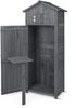 Gartenschuppen 180,5 cm hoher Geräteschrank für den Außenbereich mit abschließbaren Türen klappbarem Tisch Grau Bild 1
