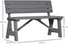 Outsunny Bank mit Rückenlehnen, 220kg belastbar (wetterfest Sitzbank aus Holz, 1-St, 2-Sitzer Gartenbank), für Balkon Terrasse, Garten, 116 x 56 x 80 cm, Grau Bild 3