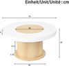 Merax Runder Couchtisch mit geriffeltem Zylinderfuß, Tisch mit weiß-holzfarbigem zweifarbigem Tischblatt, Natur und Weiß Bild 3
