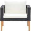 vidaXL 1-Sitzer-Gartensofa mit Auflagen Poly Rattan Schwarz 310220 Bild 3