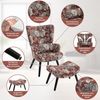 HomeMiYN Ohrensessel Relaxsessel Lehnstühle Patchwork Ohrensessel mit Hocker lesesessel, Chair Bild 3
