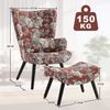 HomeMiYN Ohrensessel Relaxsessel Lehnstühle Patchwork Ohrensessel mit Hocker lesesessel, Chair Bild 2