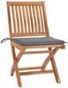 vidaXL Klappbare Gartenstühle mit Kissen 4 Stk. Massivholz Teak 3072808 Bild 2