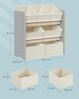 Songmics Kinderregal, mit 7 Aufbewahrungsboxen, MDF / Vliesstoff taubengrau, 60 x 29,5 x 62,5 cm Bild 5