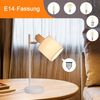 ZMH Tischlampe Holz Nachttischlampe Vintage - 35.5cm E14 Tischleuchte Weiß Stoffschirm mit Schalter Kabel und Stecker Retro Stoff Wohnzimmerlampe Drehbar für Wohnzimmer Büro (ohne Leuchtmittel) Bild 5