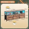 Furnishings Home Sideboard Kommode Ablagetisch LED Beistelltisch Breite 108/137 cm (108 x 29.8 x 57 cm (BxTxH), Mit Schubladen und 16-farbigen variablen LED-Leuchten Bild 3
