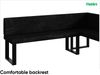 MEBLINI Eckbank für Esszimmer mit ausziehbarem Tisch - Küchenbank - Essecke - Sitzecke Küche - PETER - U-Beine 142x196x87cm Rechts - Graphit Samt/B Weiß Matt Bild 5