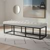 Sitzbank MERIDA - Samt Creme 150x37x42 cm | Sitzbank Flur Sitzhocker Esszimmerbank Polsterbank Schlafzimmerbank Bild 2