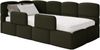 Selsey 'Cloudy' Kinderbett 120 cm, Bettkasten, 2x Rausfallschutz, Bouclé, links, Olivgrün Bild 1