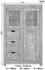 Vitrine Akazie 90x45x148 white stone getüncht NATURE WHITE #62 Bild 5