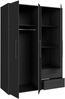 Forte 'MOKKARO' Kleiderschrank, Schwarz, 145 x 200 x 60 cm Bild 5