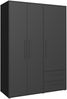 Forte 'MOKKARO' Kleiderschrank, Schwarz, 145 x 200 x 60 cm Bild 3
