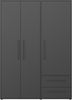 Forte 'MOKKARO' Kleiderschrank, Schwarz, 145 x 200 x 60 cm Bild 2
