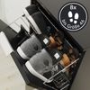 Schuhschrank Domus-S hängend 2 Klappen 8 Paar Schuhe lackiert Grafit Hgl : Grafit hochglanz Bild 3