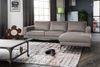 KAWOLA Sofa BLOOM Ecksofa Leder hellgrau Recamiere rechts 84 x 177 x 276 cm Bild 4