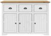 Sideboard, Kommode Weiß und Braun 115,5x44x80 cm Massivholz Kiefer Bild 3