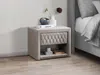 Vente-unique - DANIELE Nachttisch SamtStoff Beige - B 35 cm x H 41 cm x L 50 cm Bild 2